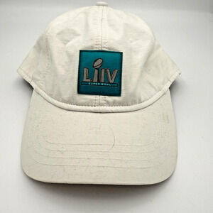 BDA X Super Bowl 54 Hat Cap Mens OS White Turquoise Magnetic Strapback Sporty